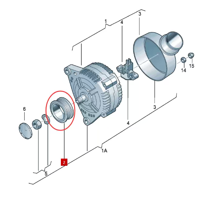 适用于奥迪A62.0T发电机单向轮皮带轮
