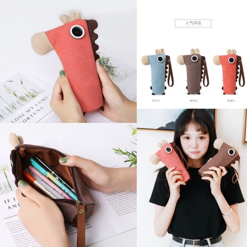 三色补丁椰子马笔袋学生文具用品