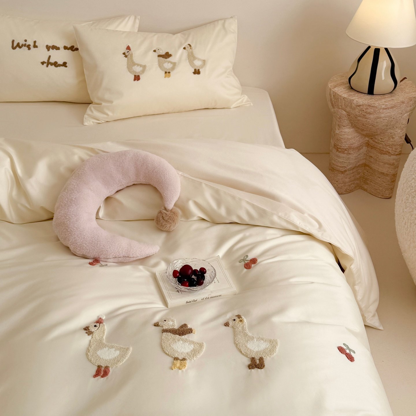 可爱毛巾绣床单四件套全棉纯棉床上被套儿童款卡通小鸭子1.2m床品,床上用品,床品套件/四件套/多件套,淘宝优惠券,粉丝福利购,淘宝优惠卷