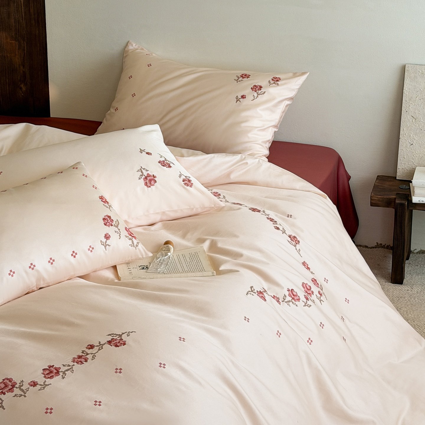 少女心全棉四件套浪漫花卉刺绣被套床品亲肤纯棉床单1.8m床上用品,床上用品,床品套件/四件套/多件套,淘宝优惠券,粉丝福利购,淘宝优惠卷