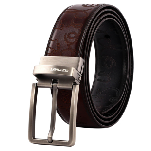 牛皮男款 腰带男式 品牌高档潮 皮带男双面牛皮真皮西装 大象花园男士