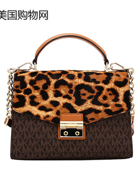 Michael Kors女包正品气质高级感豹纹单肩斜挎手提MK包链条包包女