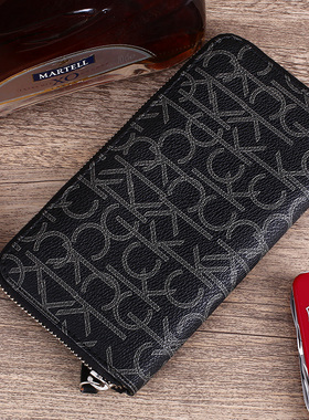 CalvinKlein手拿包男士ck钱包男长款皮夹男款礼物十大名牌存钱包