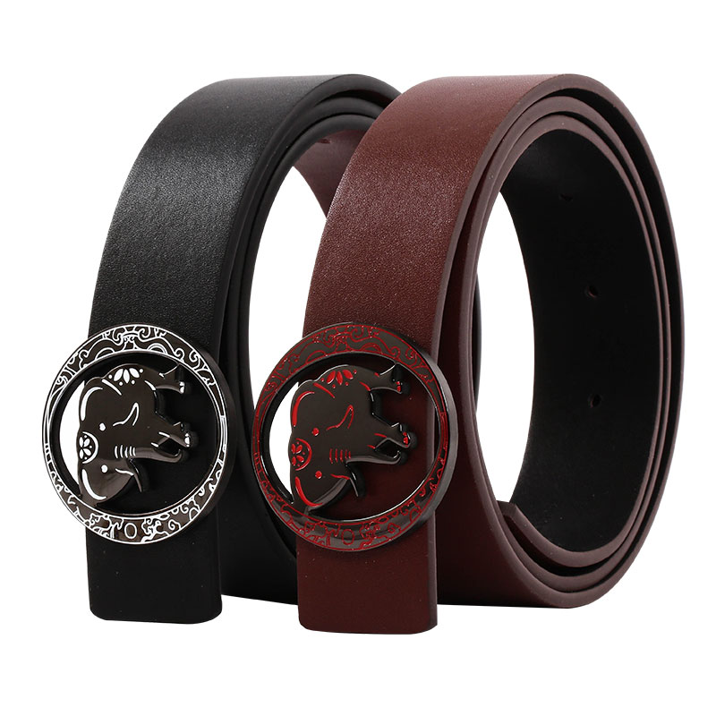 个性复古潮流圆形扣头女腰带