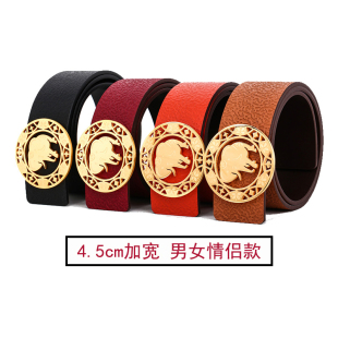 大象花园国际品牌女士皮带男2024新款 真皮百搭奢侈品本命年红腰带