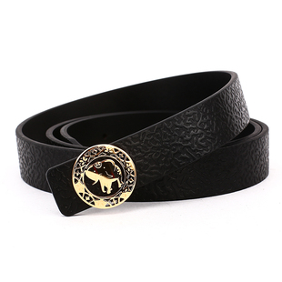 时尚 大象花园皮带女细版 女款 女士腰带百搭女式 礼物 显瘦牛皮板扣裤