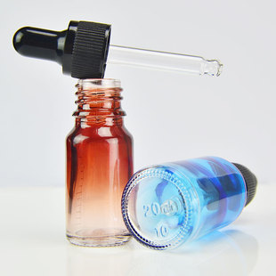 带刻度调配瓶空加厚精油胶头滴管瓶防滑纹DIY1020ML护肤玻璃分装