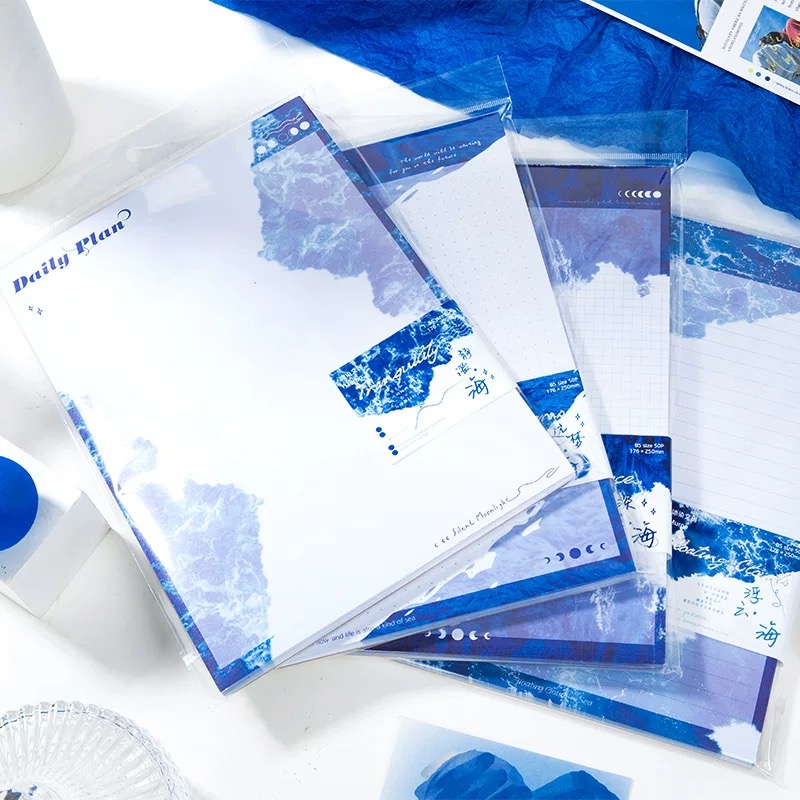 沐染文创拍纸本蔚蓝远歌简约文艺B5可撕便签纸加厚120g大号便签本