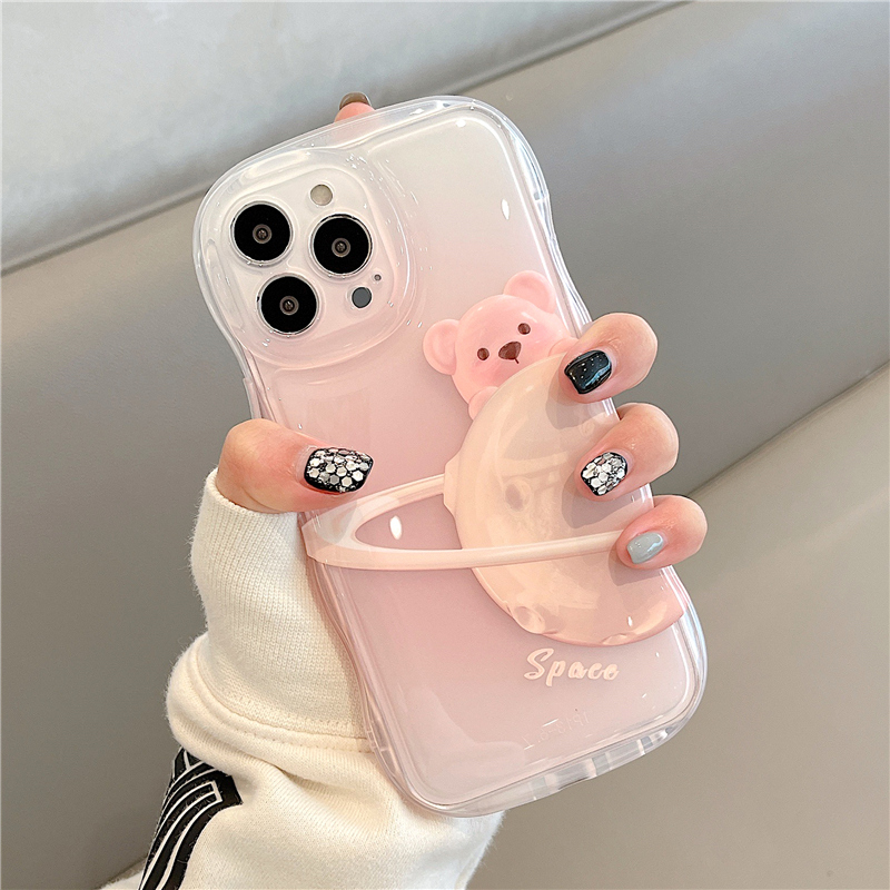 lizardhill 可爱星球熊适用苹果15手机壳新款iphone15promax女14pro透明13全包防摔12pro小众11新品15plus套
