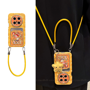 mate80promax女m60pro斜挎背带挂绳pura70卡包pura80pro 手机壳新款 lizardhill 可爱星星人适用华为mate70pro