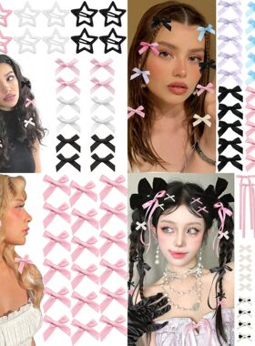 热销4m结发夹鸭嘴夹侧边丝带小发卡多巴胺甜美编发饰