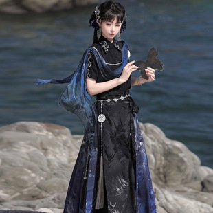 设计沧溟汉服女中新中式汉元素上衣马面裙套装9579