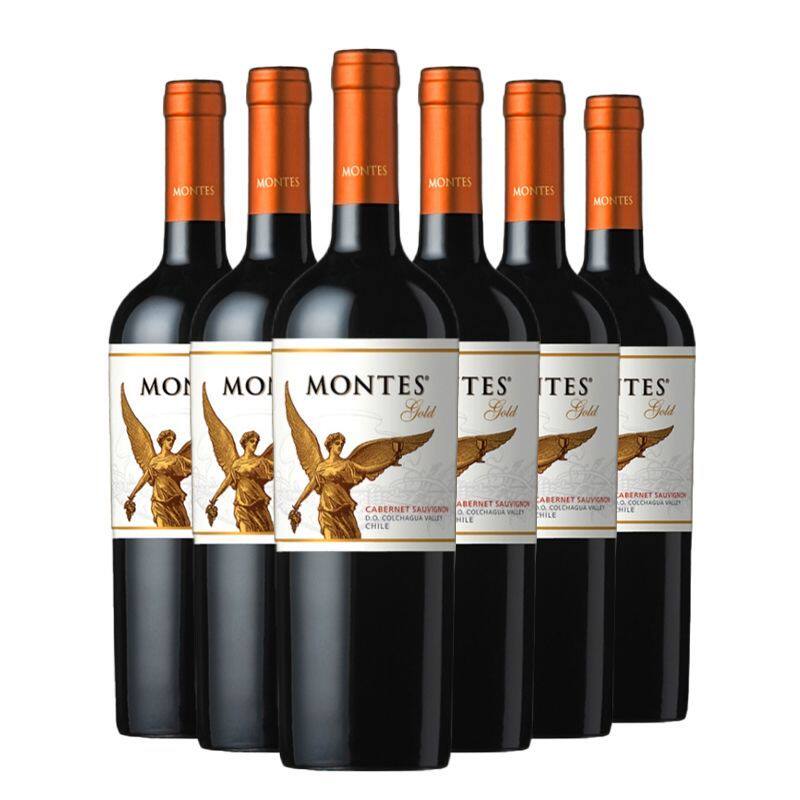 【正品行货】Montes智利蒙特斯金天使精选赤霞珠干红酒葡萄酒整件