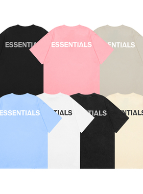 2023新款夏季FOG短袖ESSENTIALS反光Logo印花男女百搭宽松纯棉T恤