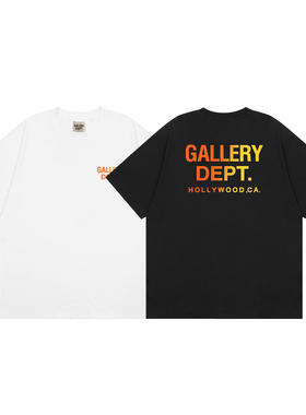 GALLERY DEPT INS经典渐变色BF风字母印花夏季青少年T恤短袖
