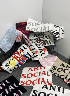 美式ASSC基础款3M反光联名樱花涂鸦字母短袖夏季宽松纯棉男女T恤