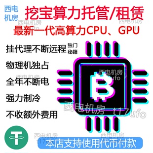 西电机房 GPU算力远程挖宝挖B农场托管租用租赁服务器主机AI CPU