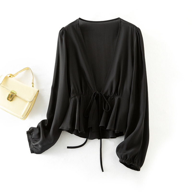 2026春夏新款OL气质百搭真丝开衫女桑蚕丝防晒上衣空调房罩衫外搭