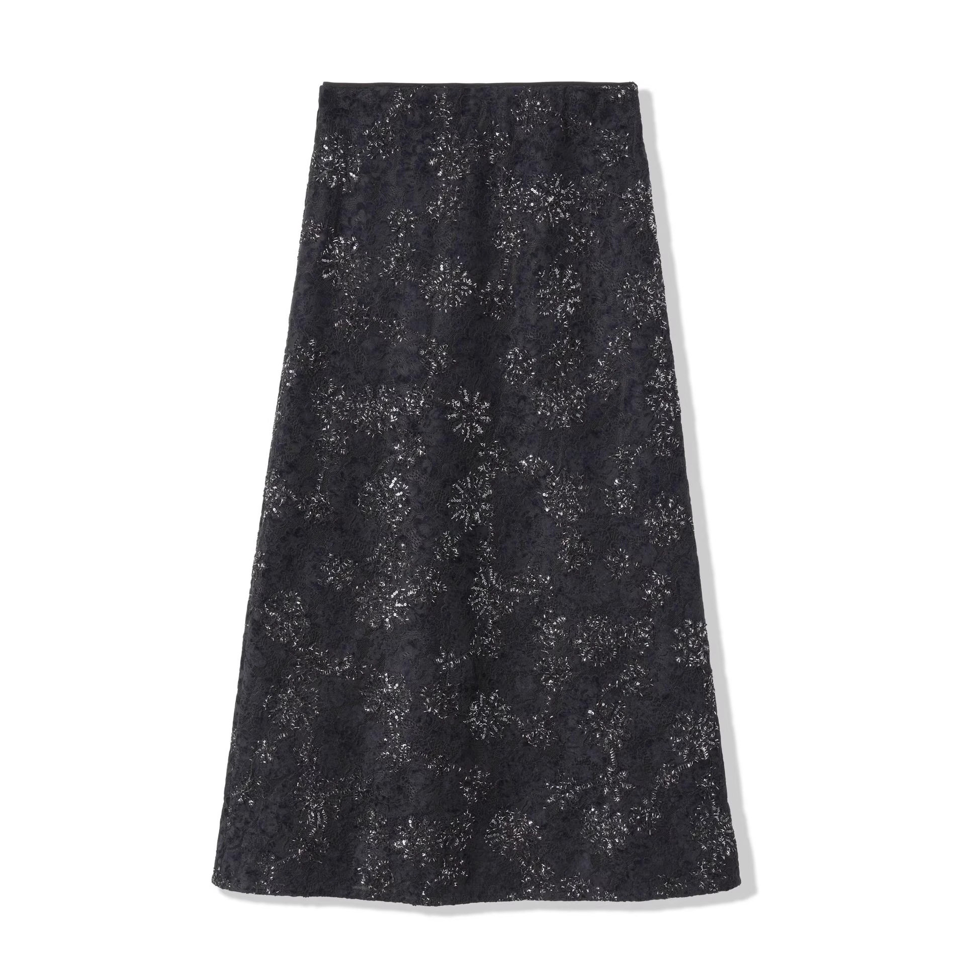 2026春新款复古提花新中式亮片半身裙松紧高腰显瘦优雅A字中长裙