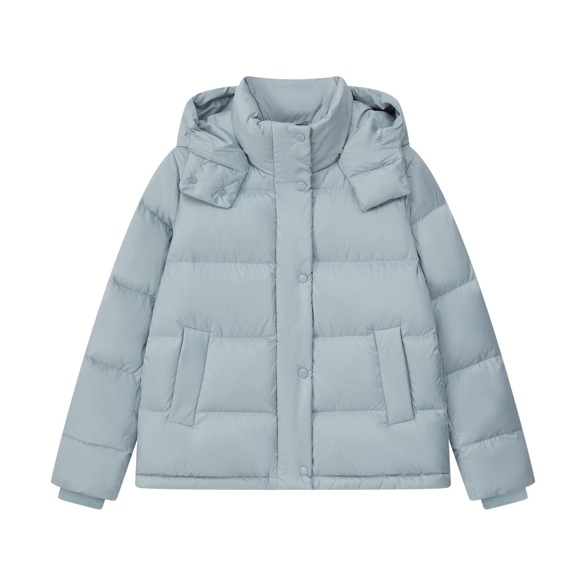 【三星90绒】Lu家翡翠灰新色加厚五格连帽羽绒服女 收腰显瘦外套