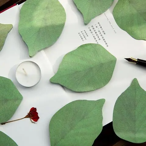 便签纸便利贴留言本外卖条标签贴纸便条贴diyins创意树叶可爱叶子