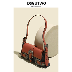 DSGUTWO 新款真皮高级感法棍包辣妹包女今年流行时尚百搭腋下包包