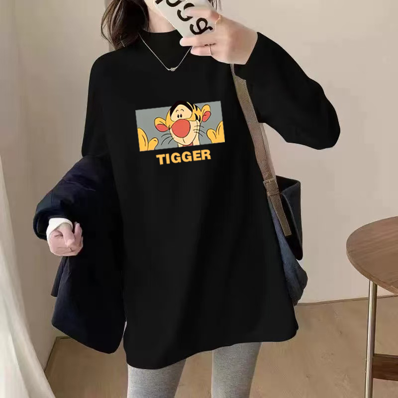 大码气质外穿2025新款德绒秋季打底衫长袖T恤衫宽松中长款上衣女