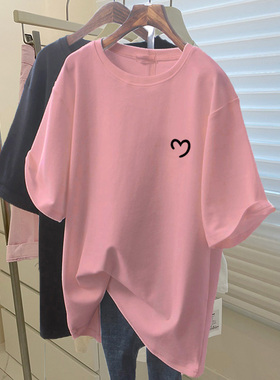 2025夏季新款大码女装胖mm300斤宽松遮肚洋气减龄上衣t恤女装短袖