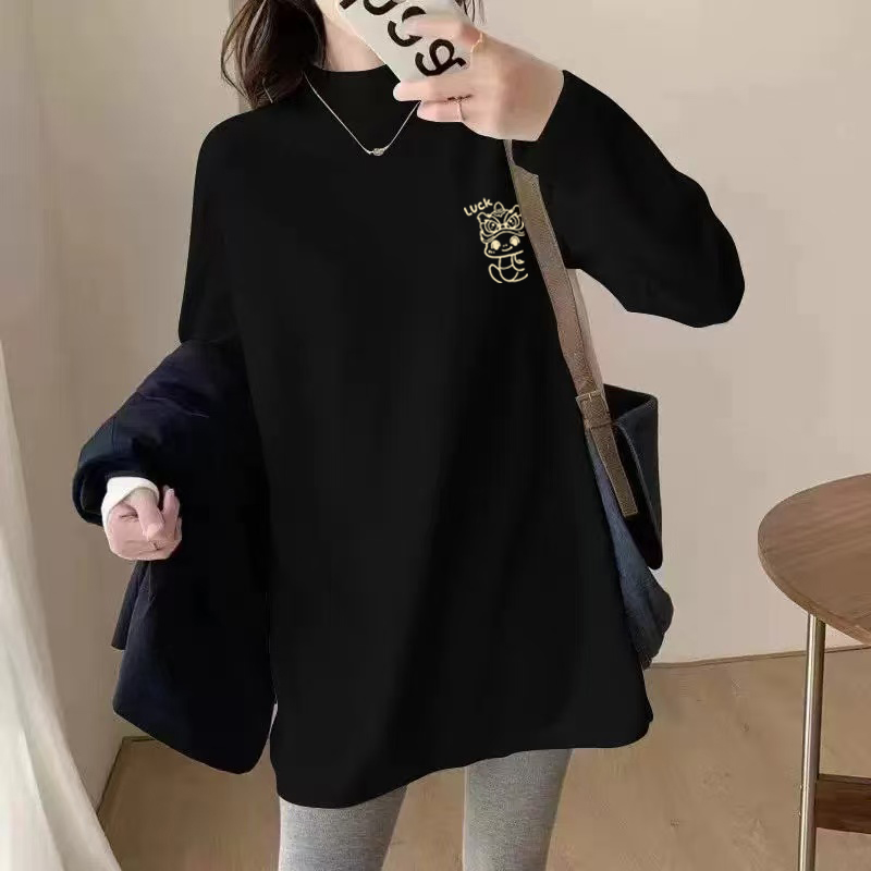 孕妇德绒打底衫高级ins洋气2025秋季中长款上衣女外穿显瘦t恤长袖