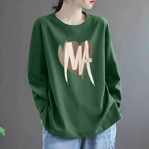 纯棉长袖t恤女2025新款秋衣