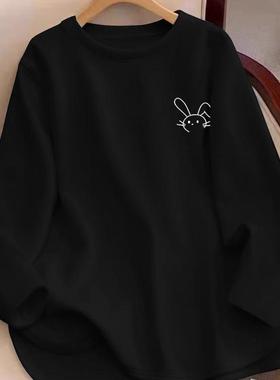 300斤秋冬款加大加肥遮肚外穿2025新款气质长袖女通勤宽松上衣服