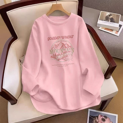 胖mm大码打底衫上衣2025秋冬款德绒韩版外穿中长款显瘦女t恤长袖