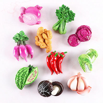 立体仿真蔬菜冰箱贴可爱创意磁贴大白菜辣椒西红柿生菜装饰品