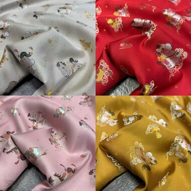 马上来财45姆米五重韦织金螺钿真丝宋锦面料新中式棉服马甲桑蚕丝