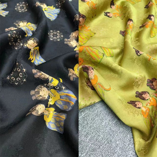新品Q版小唐人透孔花罗香云纱真丝布料 新中式上衣连衣桑蚕丝面料