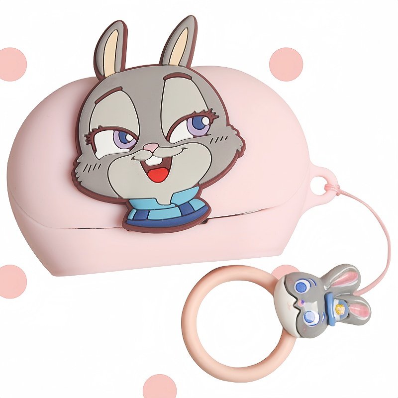 适用于JBL Clips琉璃扣耳夹式蓝牙耳机保护套可爱情侣卡通兔子JBL Soundgear Clips 琉璃扣一体式软壳
