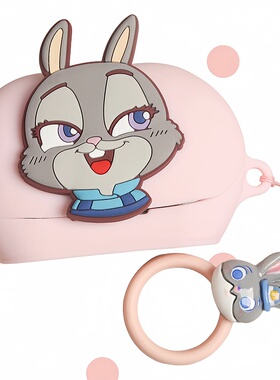 适用于JBL Clips琉璃扣耳夹式蓝牙耳机保护套可爱情侣卡通兔子JBL Soundgear Clips 琉璃扣一体式软壳