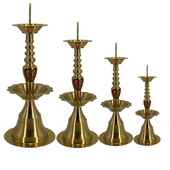 纯铜福喜烛台居家供奉佛堂婚庆中式 复古欧式 摆件香烛拜神莲花烛台