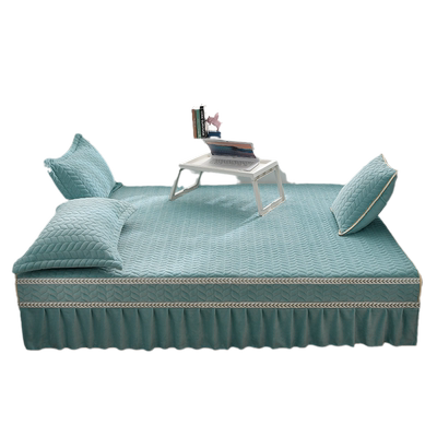 牛奶绒榻榻米床盖加绒防滑床单