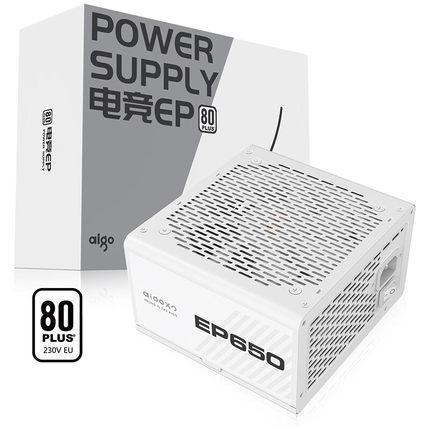爱国者额定700W/650W EP750黑色电脑电源台式机直出电源白牌全新