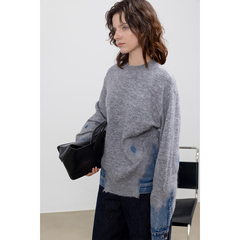 宽松毛衣女款2025新款秋冬套头设计感小众慵懒风高级感针织衫上衣