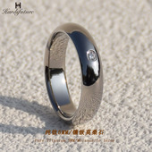 高级感情侣莫桑石戒指纯钛耐腐蚀不掉色小众设计简约食指尾戒刻字