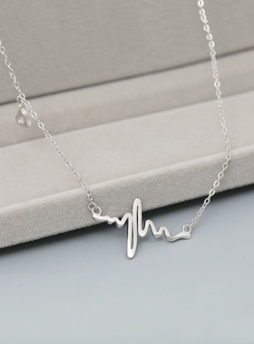 小张的故事S925纯银心电图女项链