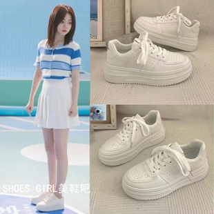你比星光灿烂谭松韵同款鞋子增高小白鞋女2024透气百搭休闲运动鞋