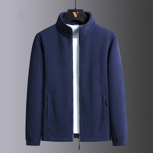 摇粒绒外套男秋冬季宽松爸爸抓绒冬款开衫卫衣高端男士加绒夹克