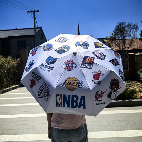 NBA雨伞女晴雨两用全自动个性潮流折叠遮阳伞防晒太阳伞学生男生