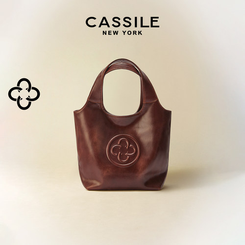 CASSILE卡思乐MINI马甲手提包植鞣牛皮复古通勤单肩斜挎小托特包