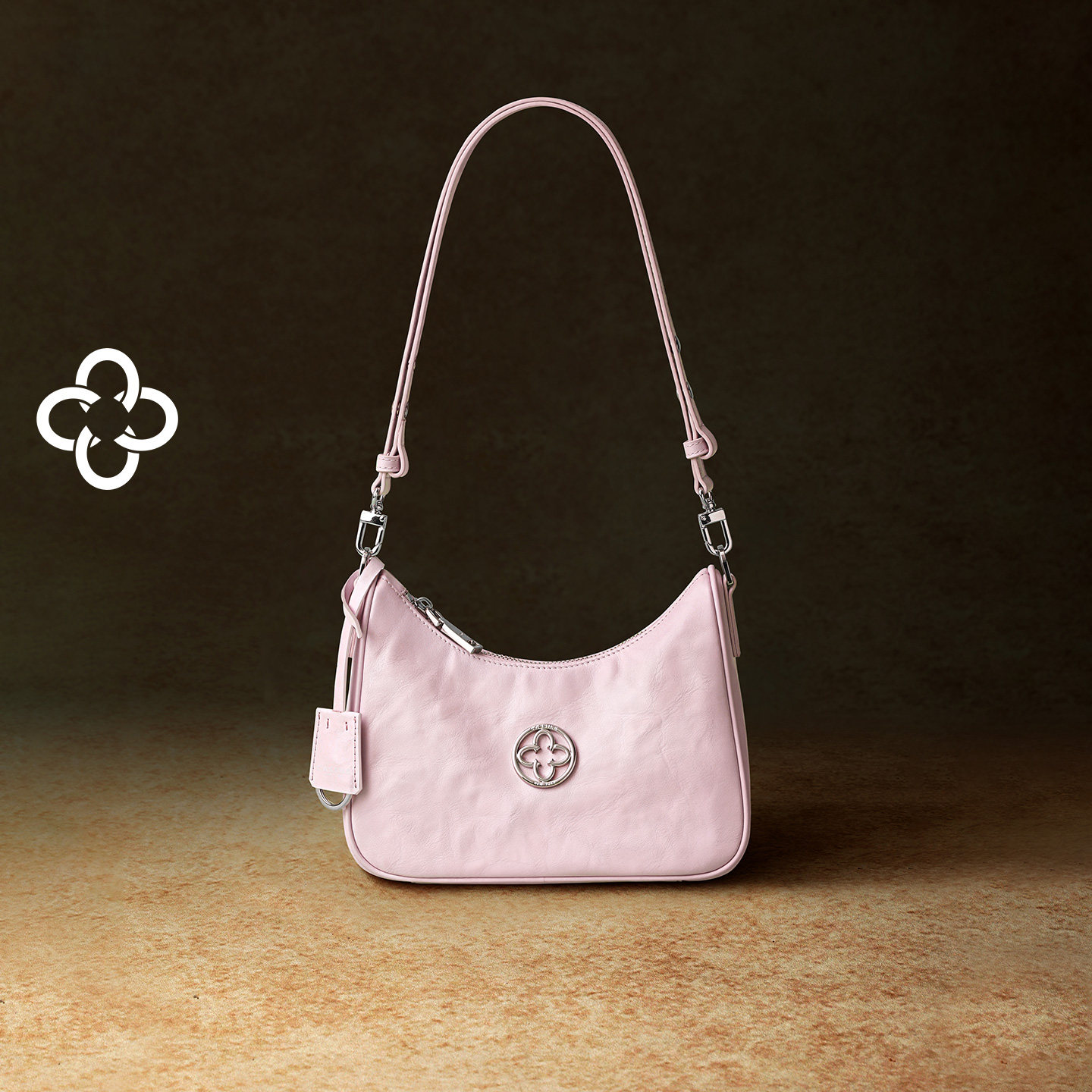 CASSILE卡思乐粉色腋下包女高级感牛皮单肩斜挎包新月半月包,箱包皮具/热销女包/男包,腋下包,淘宝优惠券,粉丝福利购,淘宝优惠卷