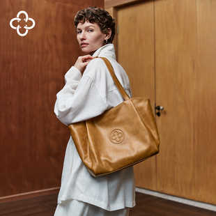 CASSILE卡思乐女包大容量托特包2026新款植鞣牛皮时尚通勤单肩包