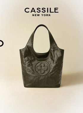 卡思乐MINI马甲托特包女2025新款复古褶皱真牛皮单肩手提小菜篮包